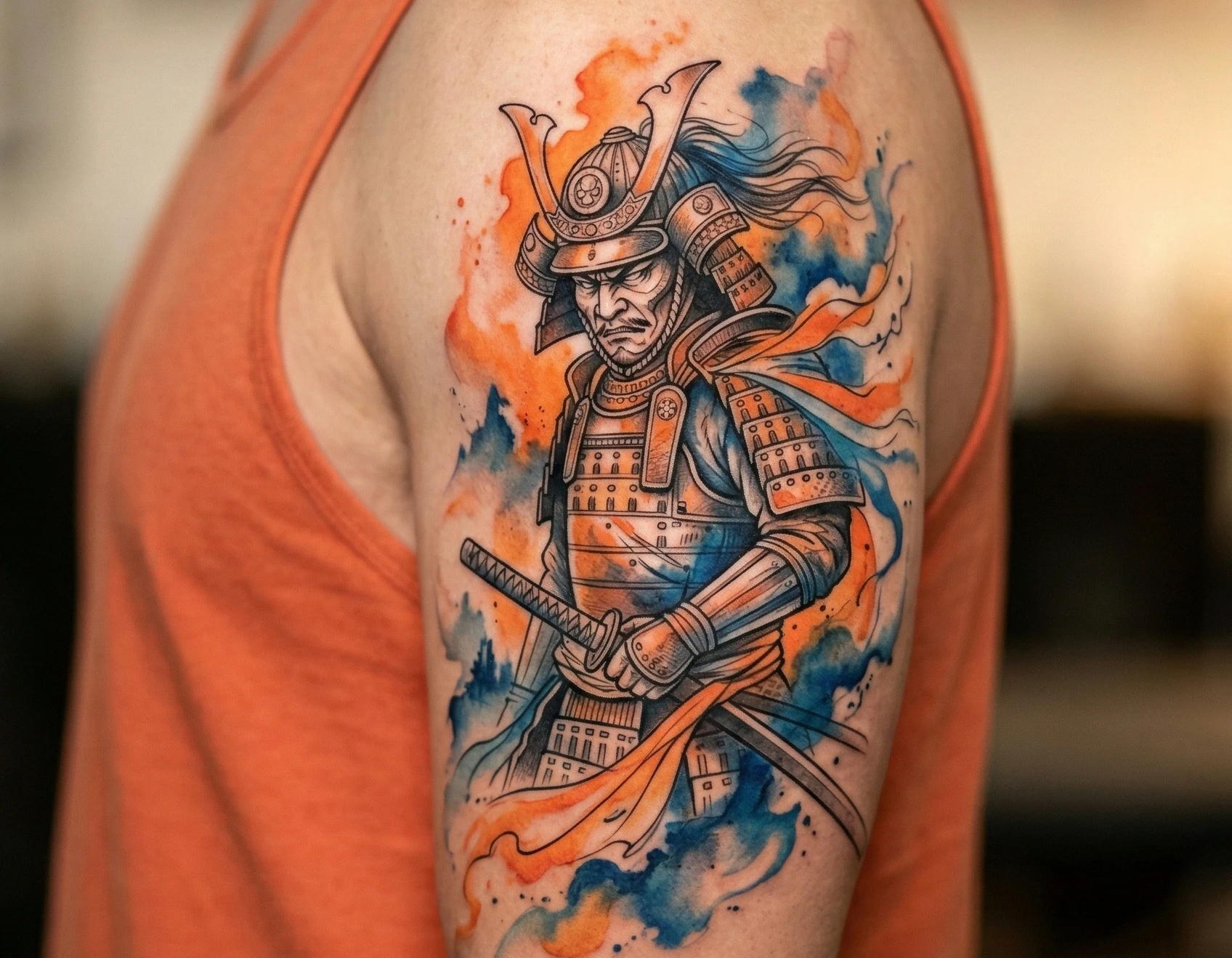 Japanese Watercolor Tattoos