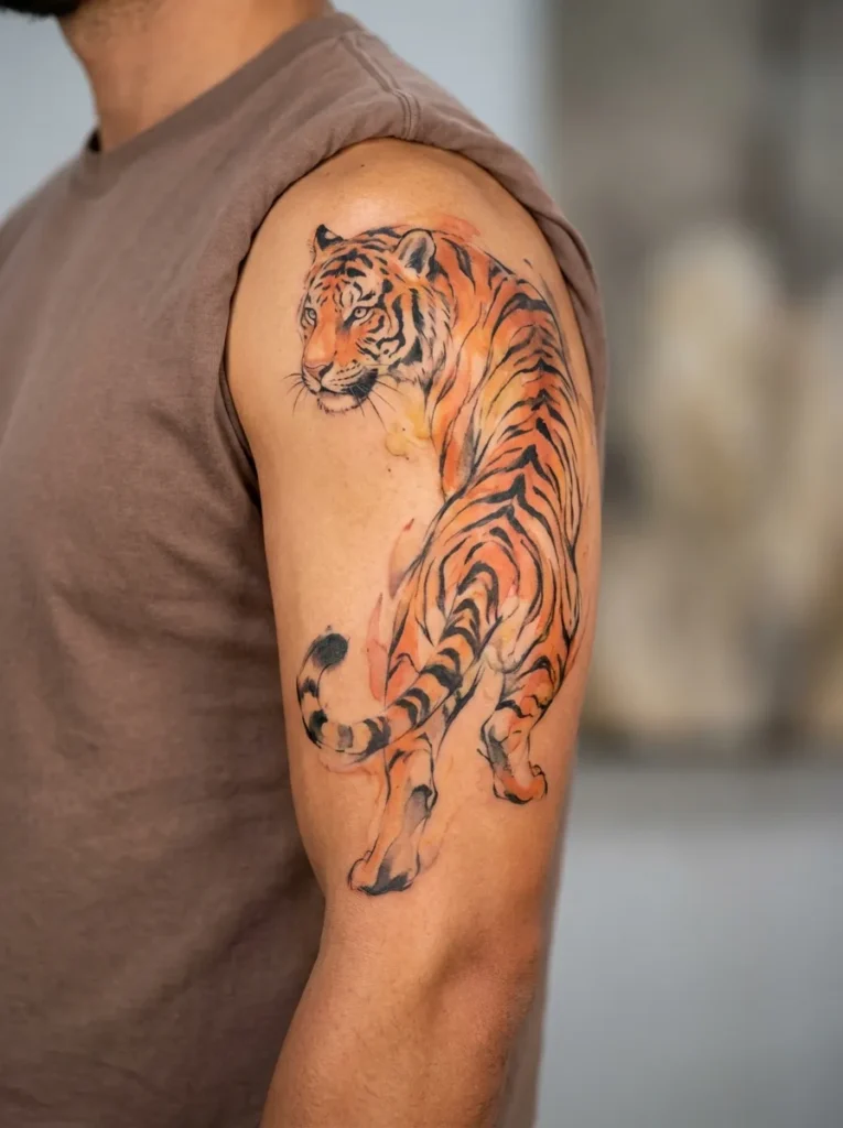 Japanese Watercolor Tiger (Tora)