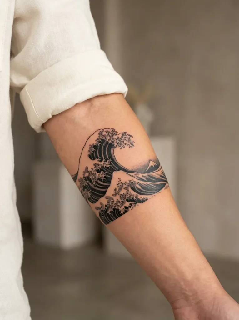Japanese Wave (Nami) Forearm Tattoo