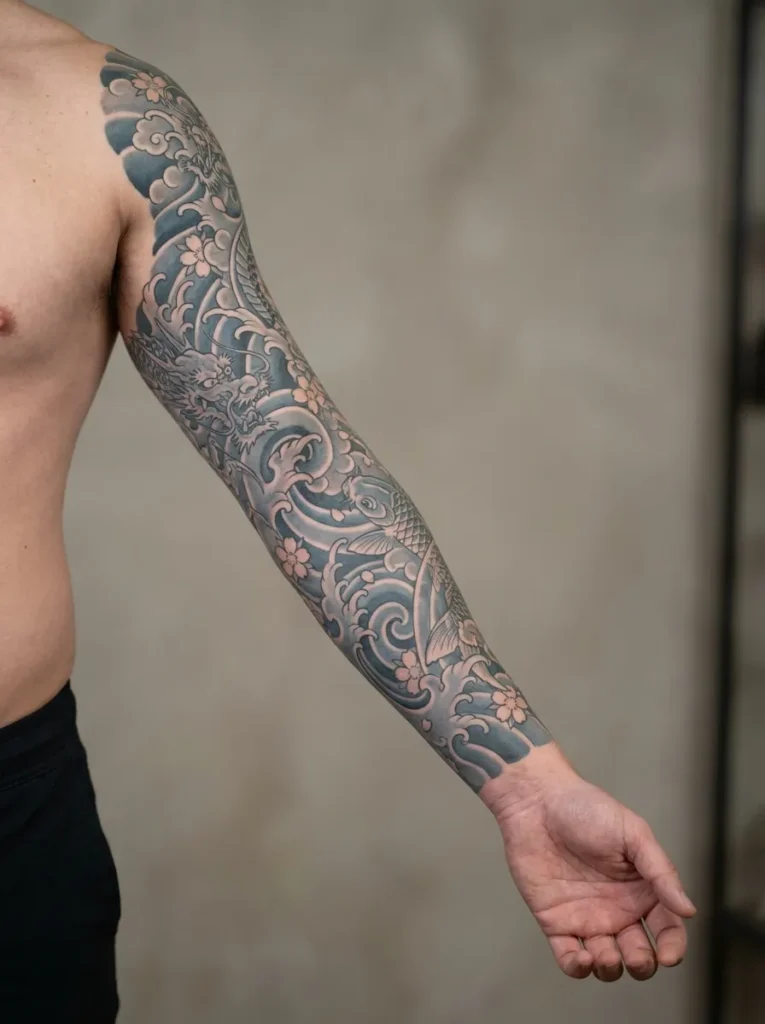 Japanese Wave Sleeve Composition