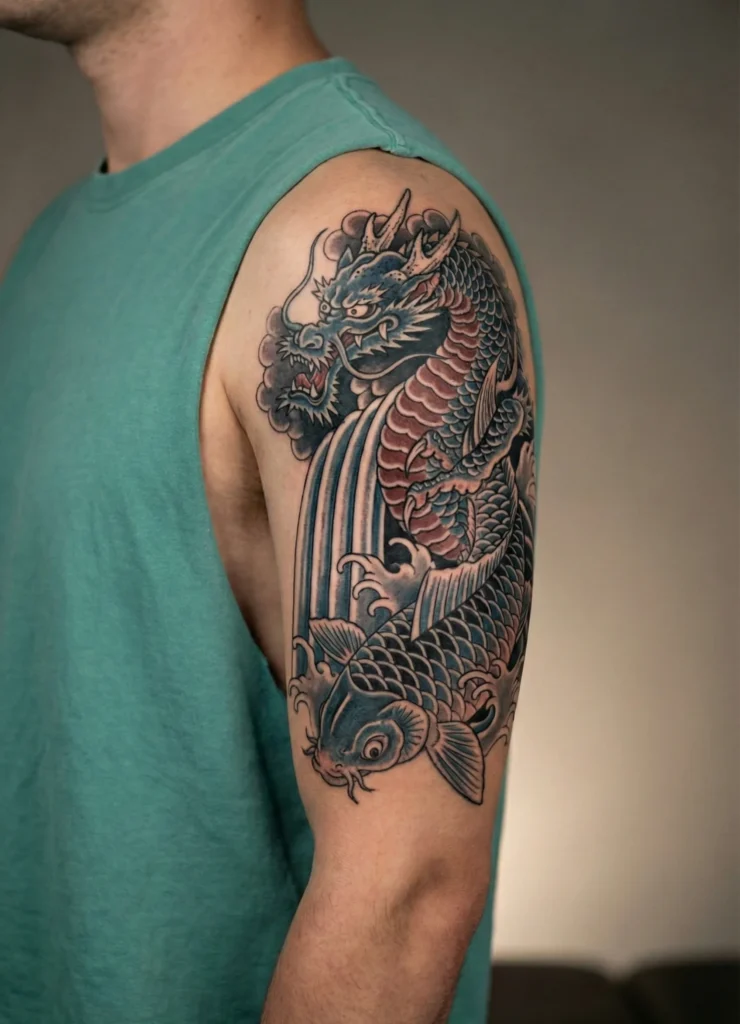 Koi Transforming into Dragon