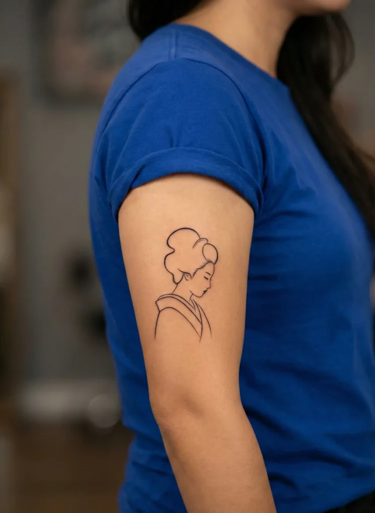 Minimal Geisha Silhouette