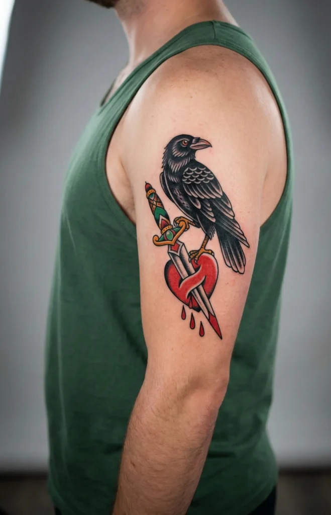 Raven and Dagger Tattoo