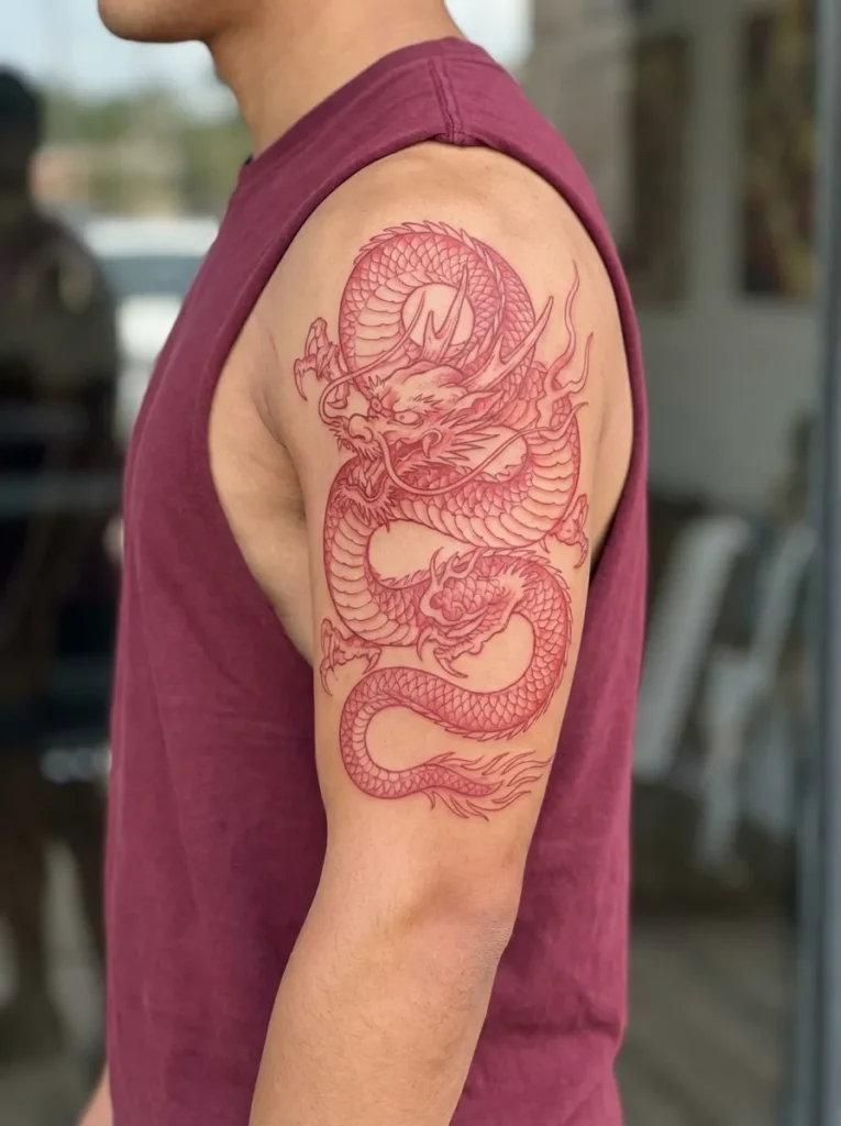 Red Ink Dragon Design