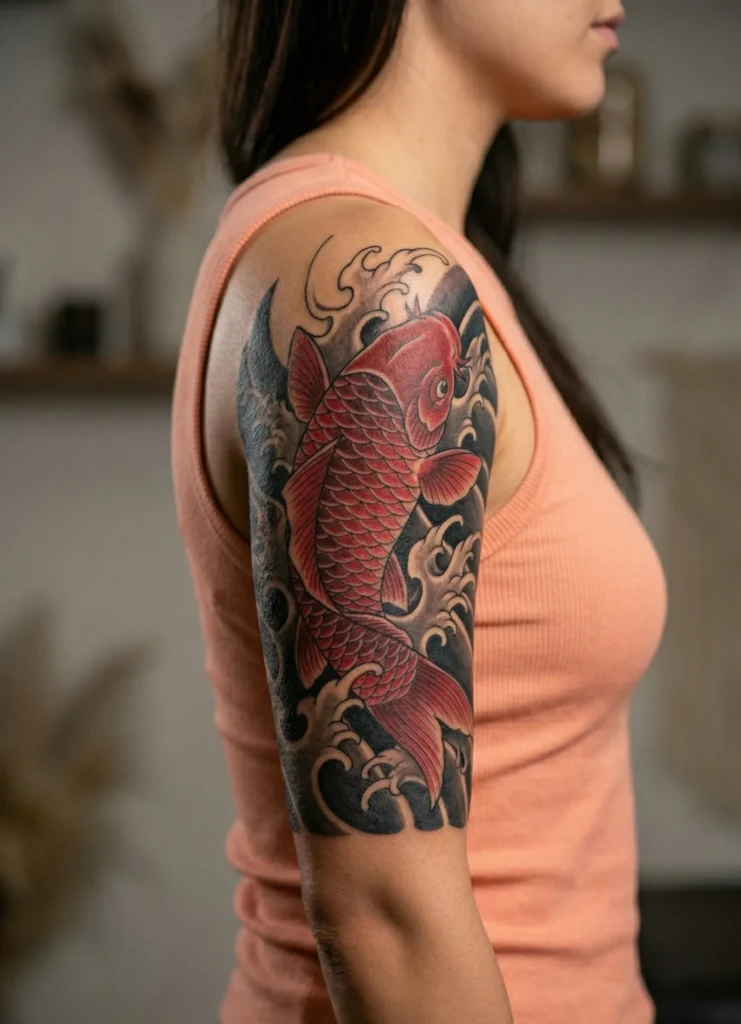 Red Koi for Love and Courage
