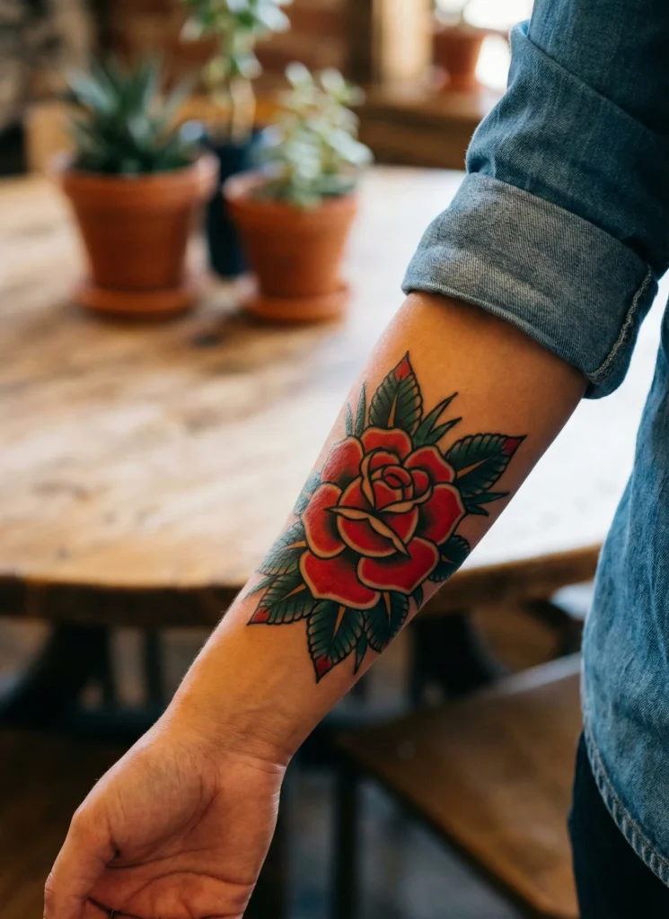 Rose Forearm Tattoo