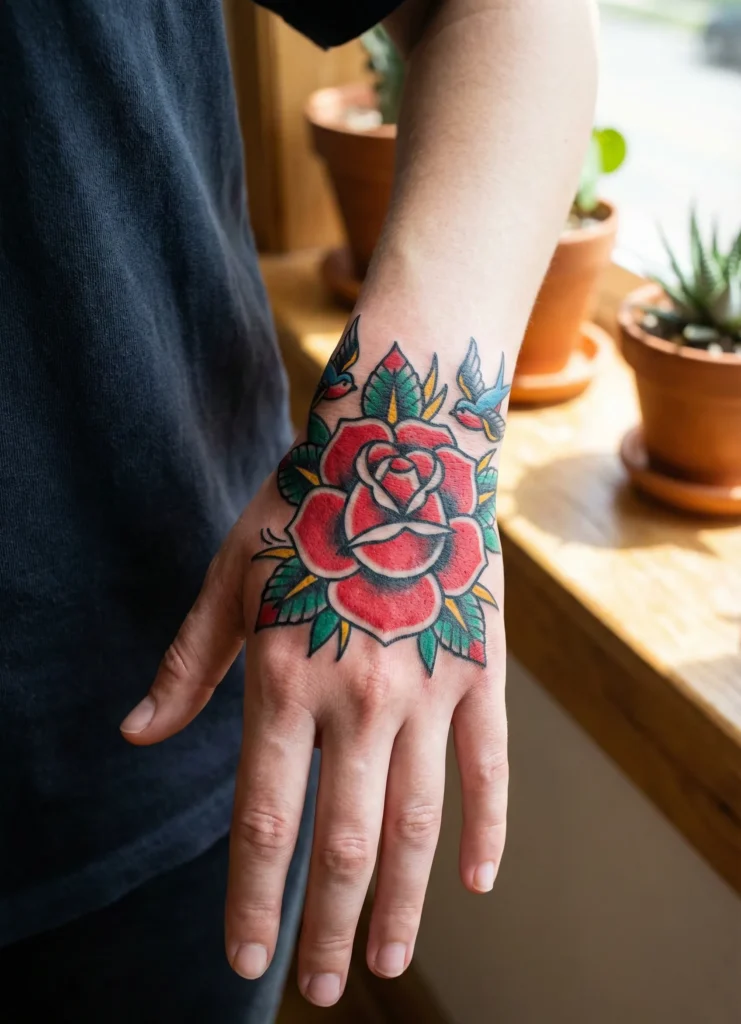 Rose Hand Tattoo