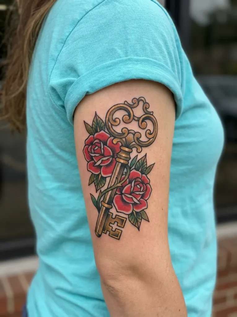 Rose & Key Tattoo