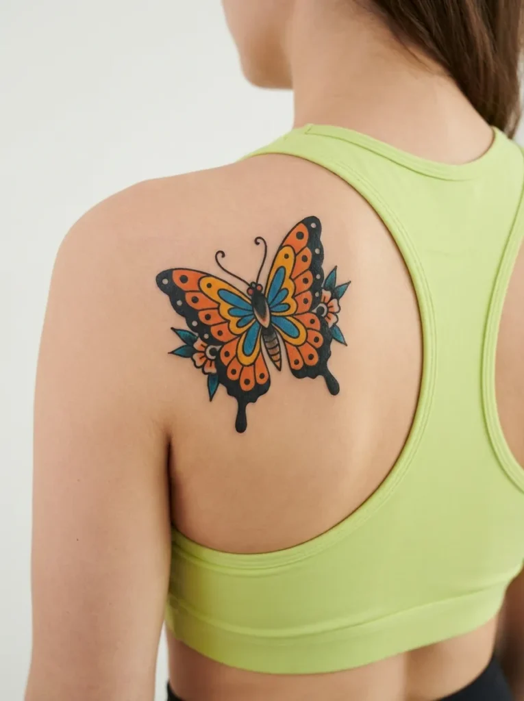 Traditional Butterfly Tattoo