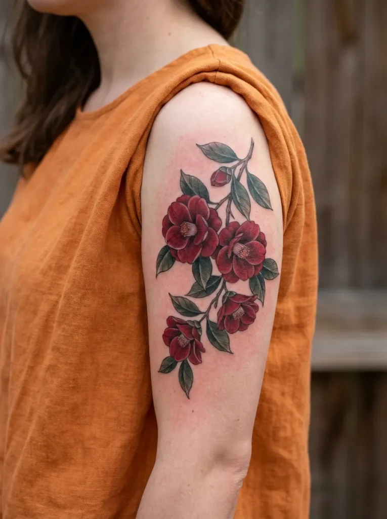 Camellia (Tsubaki) Tattoo