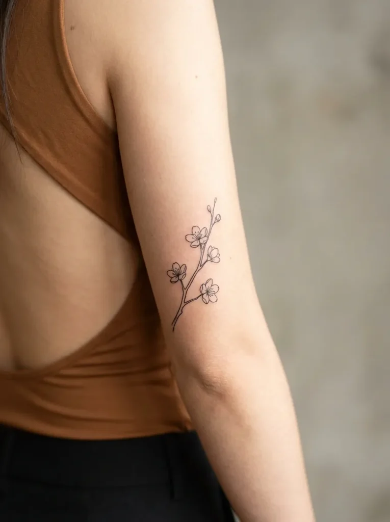 Cherry Blossom Minimal Linework