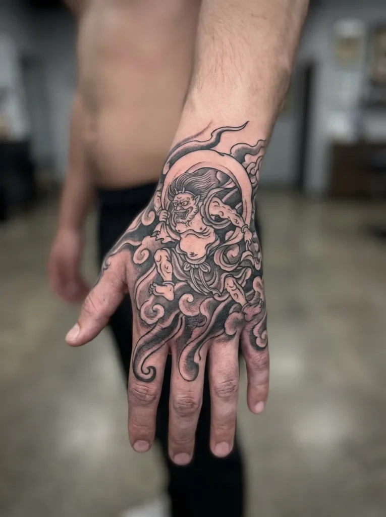 Fūjin Hand Tattoo