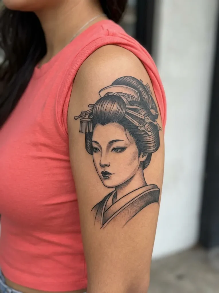 Geisha Portrait Tattoo