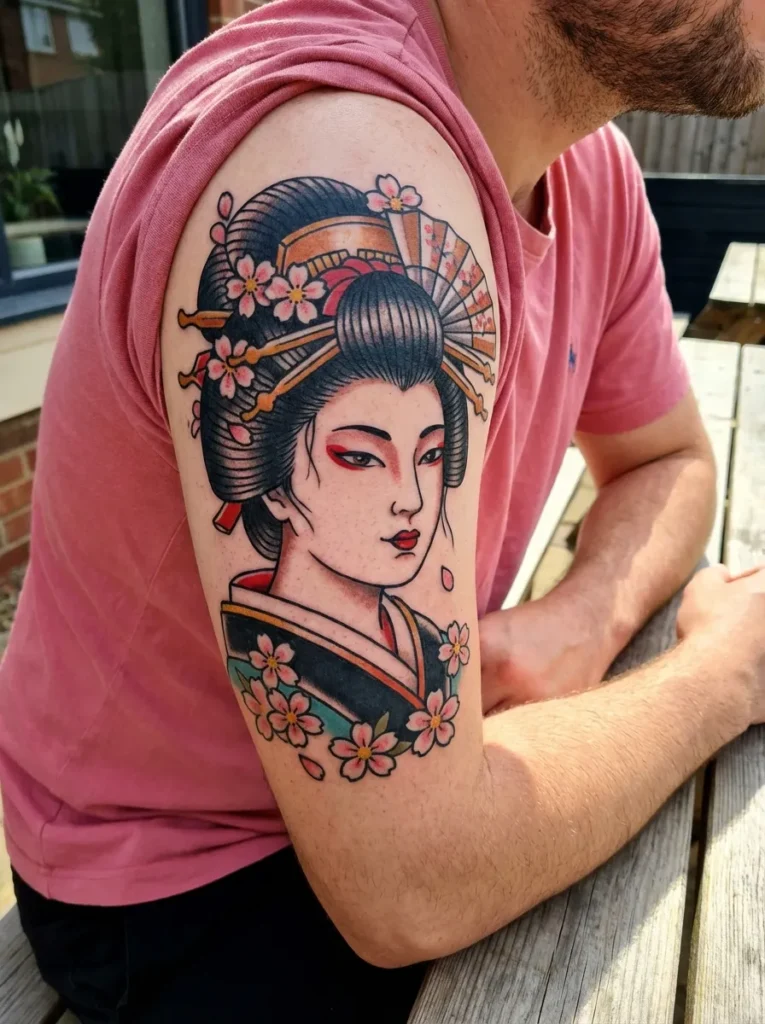 Geisha Portrait Tattoo