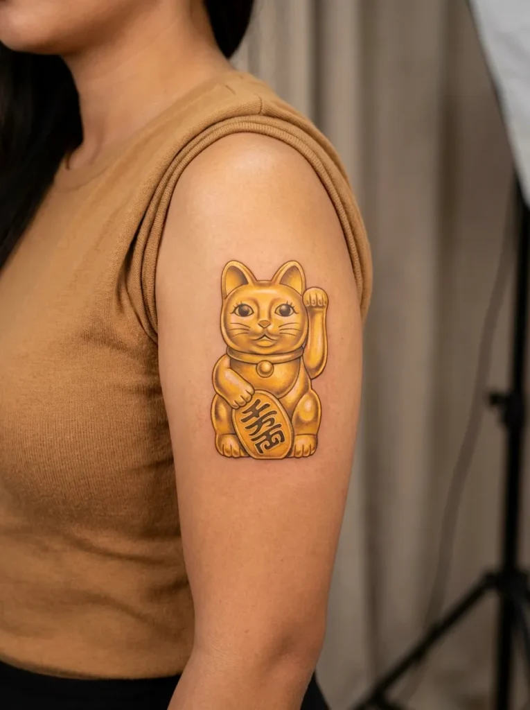 Gold Maneki Neko Prosperity Design