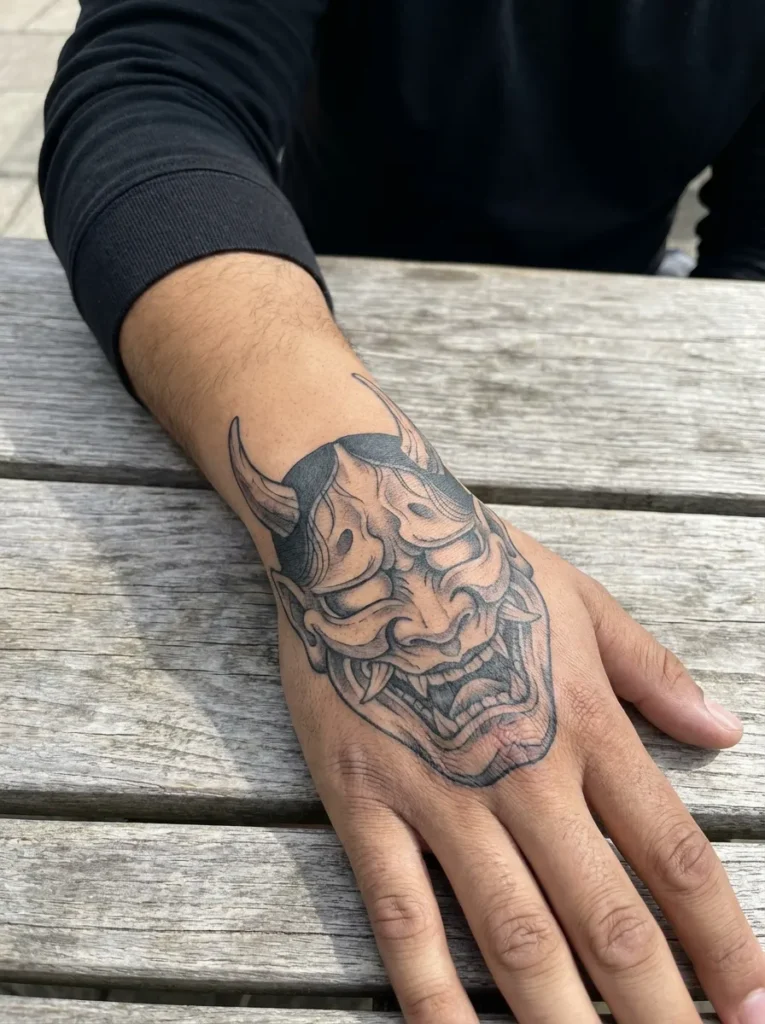 Hannya Mask Hand Design