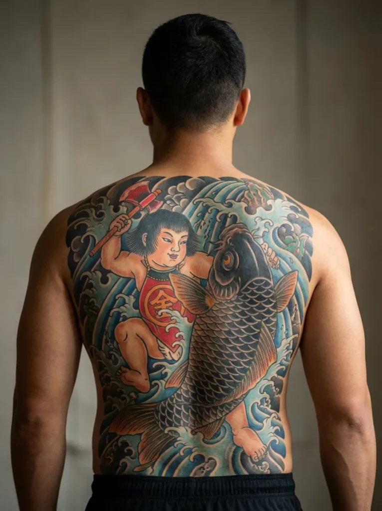 Kintarō Wrestling Carp Full Back