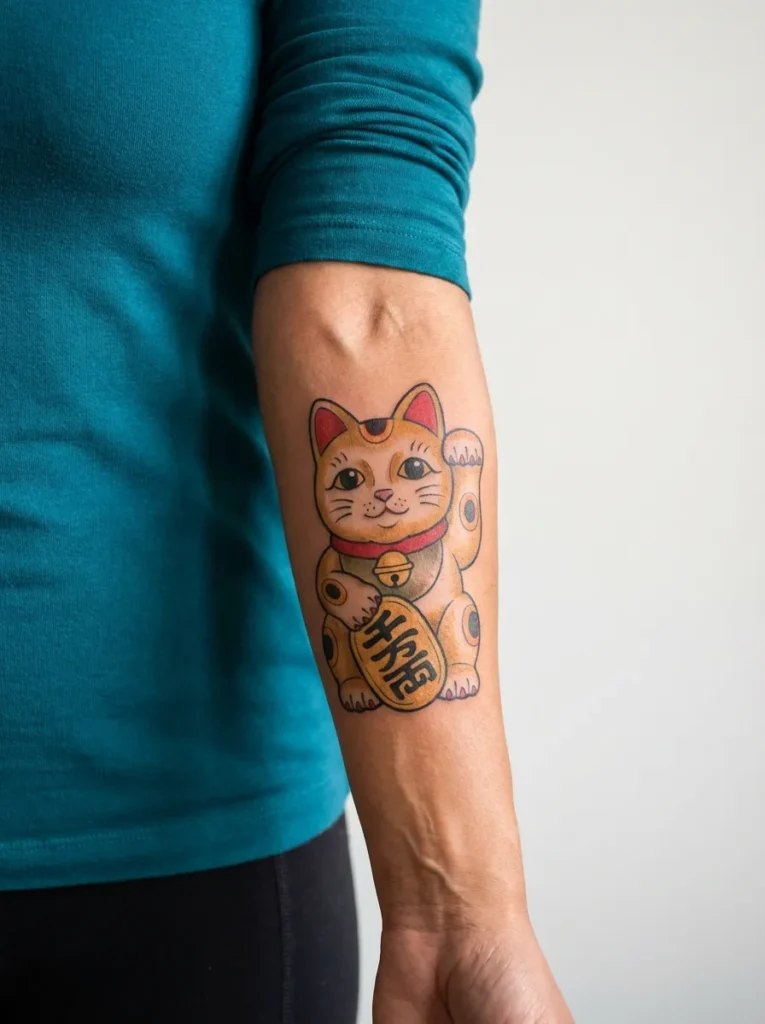 Lucky Cat Holding Kobān Coin