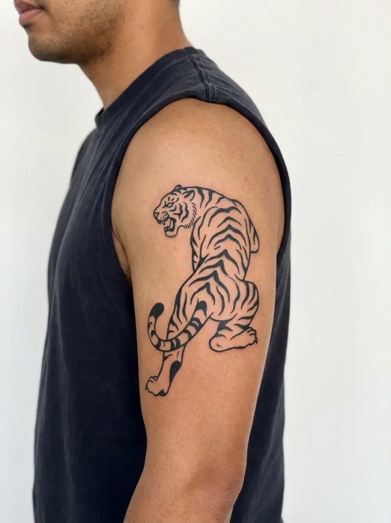 Minimalist Bold-Line Tiger