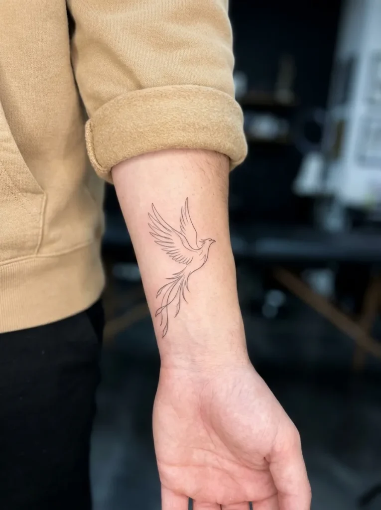 Minimalist Phoenix Outline