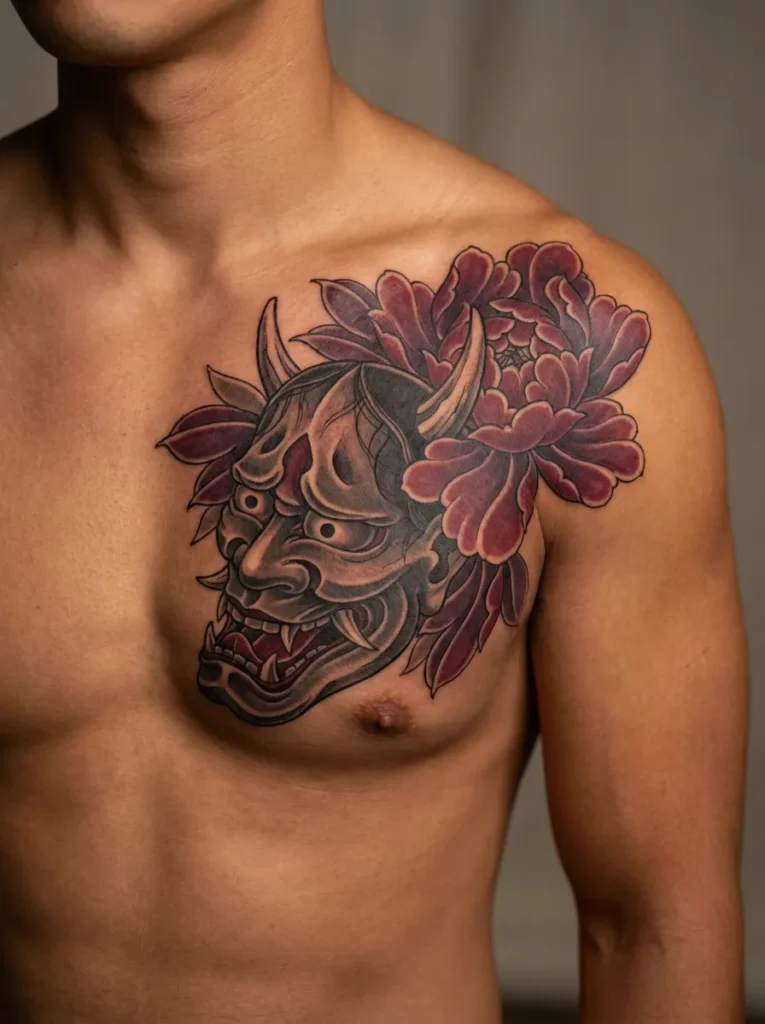 Oni Mask with Peony (Botan)