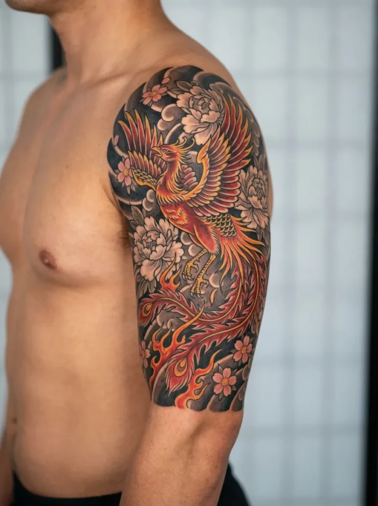 Phoenix Half Sleeve Tattoo