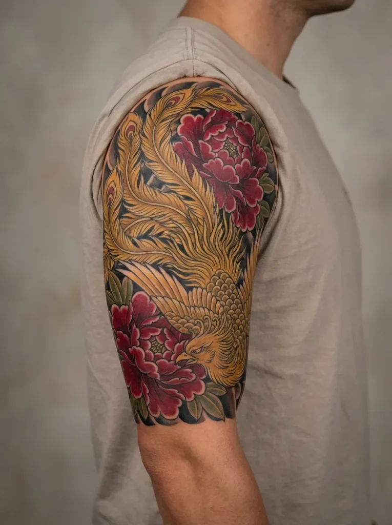 Phoenix with Peony Flowers (Botan)