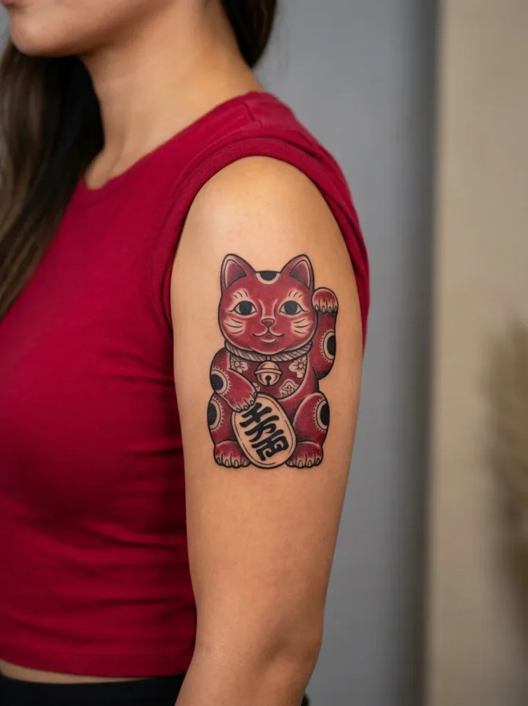 Red Maneki Neko Protection Theme