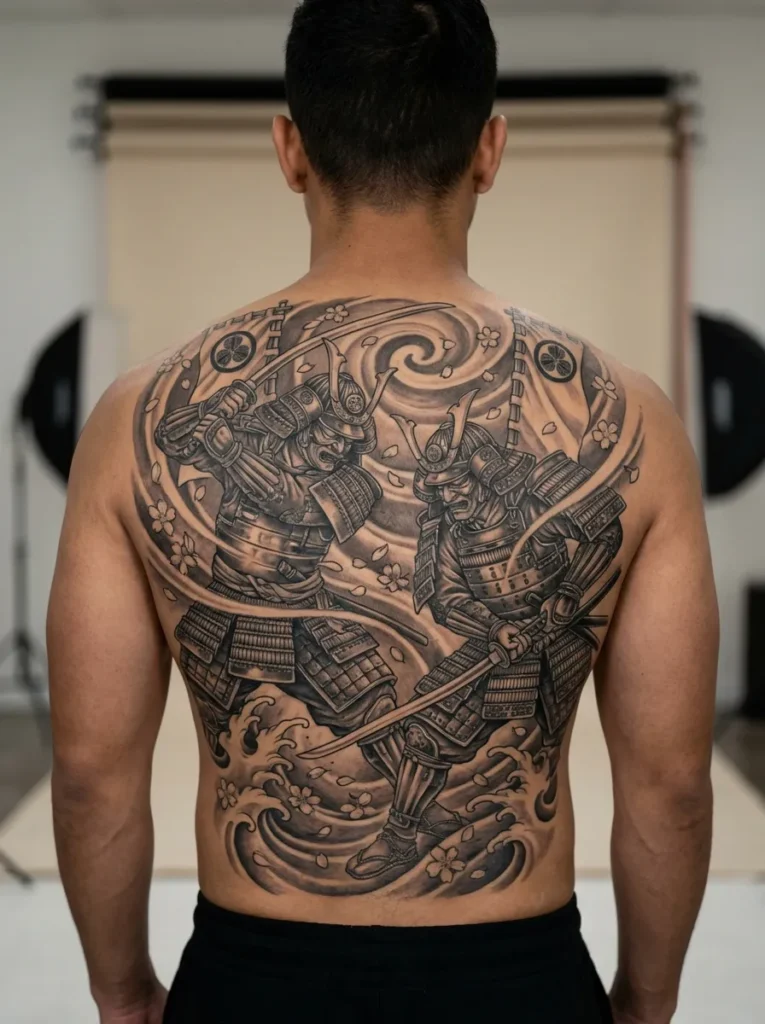 Samurai Battle Scene Backpiece
