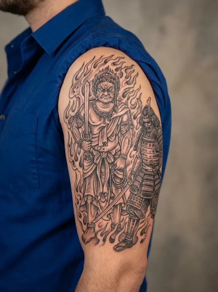 Samurai and Fudō Myōō Scene