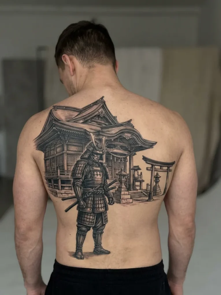 Samurai and Temple Backdrop