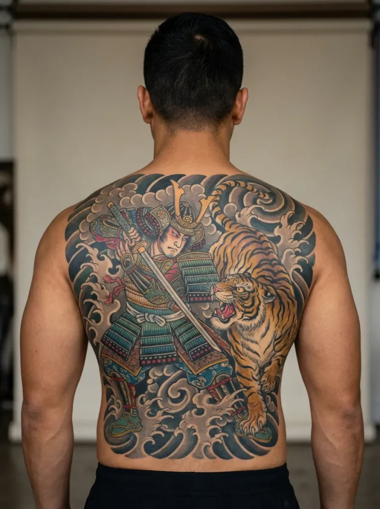 Samurai and Tiger Composition