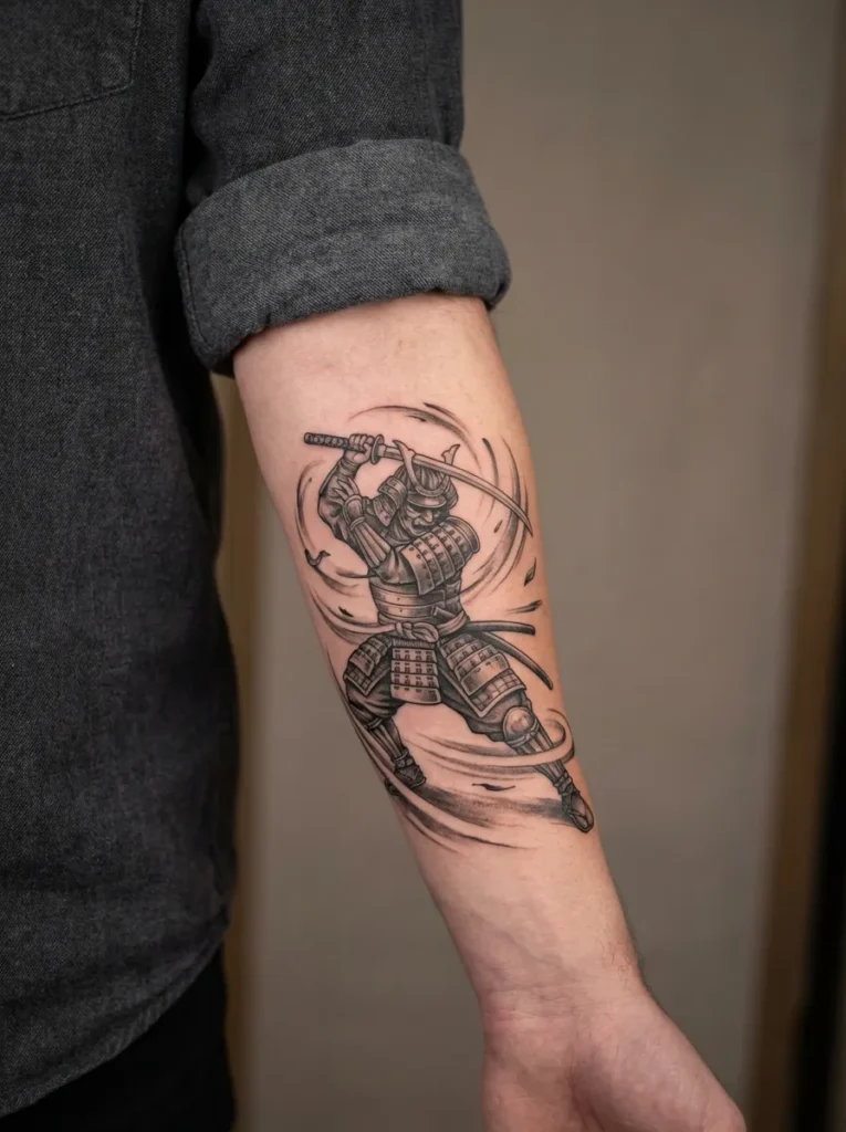 Samurai with Katana Drawn