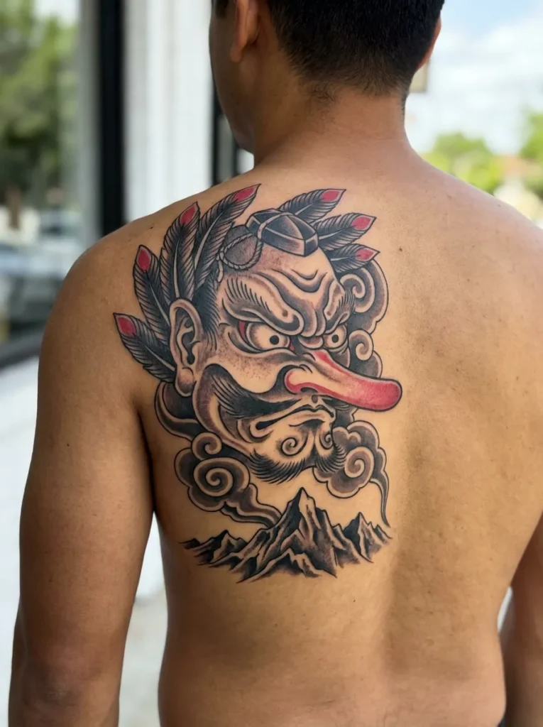 Tengu Mask Tattoo