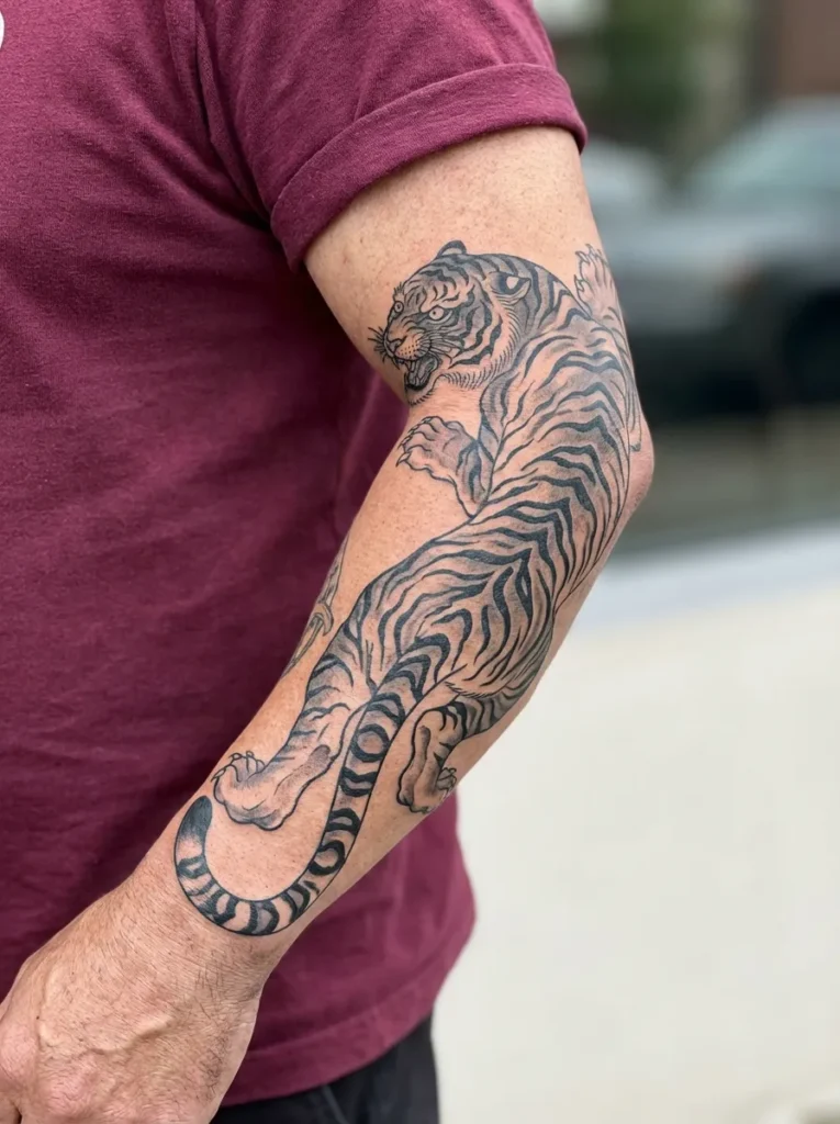 Tiger Wrapping Around Arm