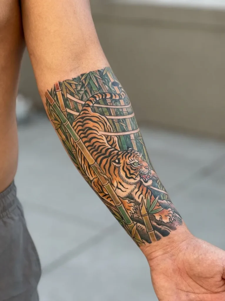Tiger with Bamboo