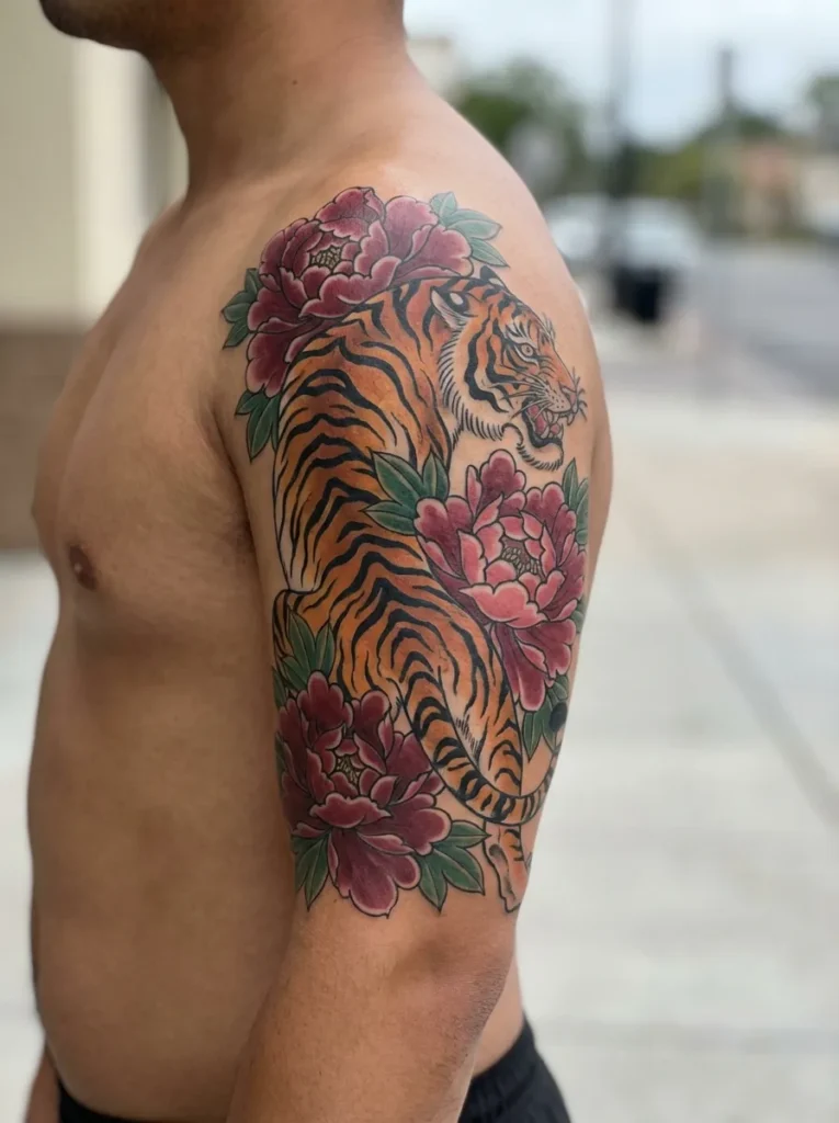 Tiger with Peony