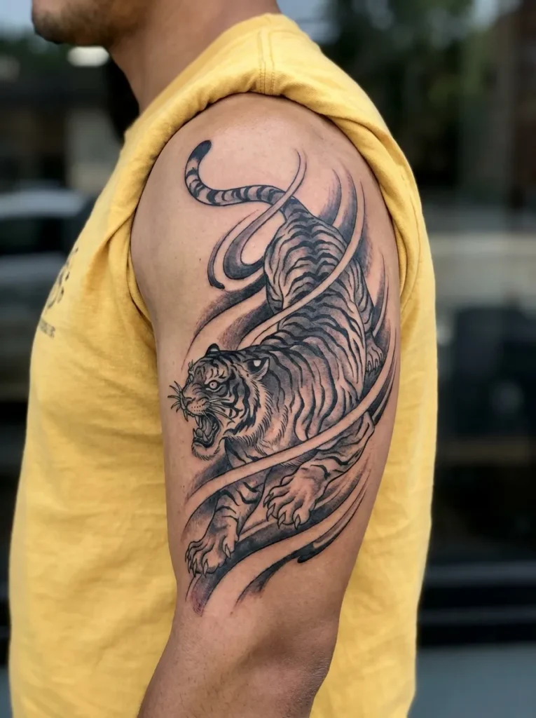 Tiger with Wind Bars