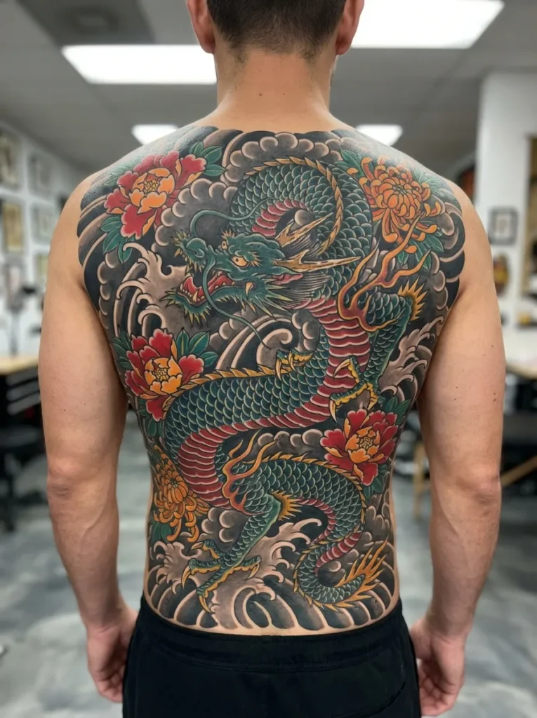 Traditional Irezumi Bodysuit-Style Back Panel