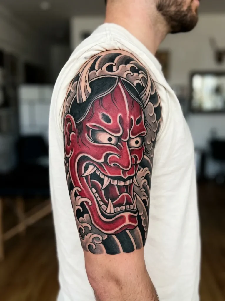 Traditional Red Oni Mask
