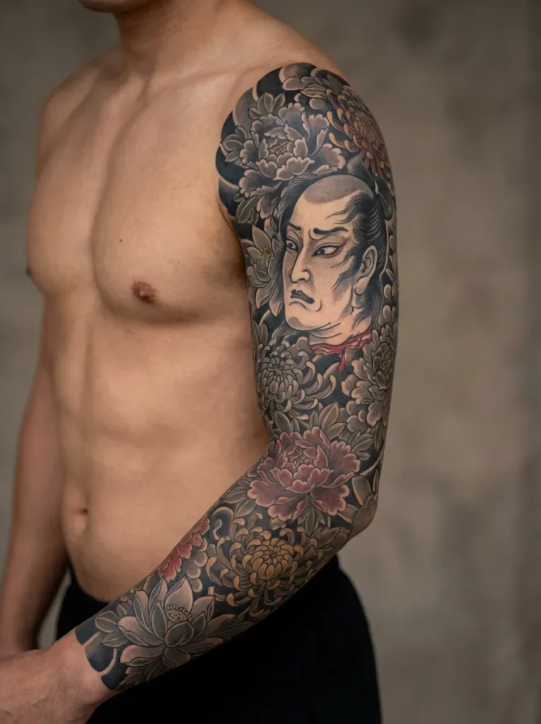 Namakubi with Floral Background