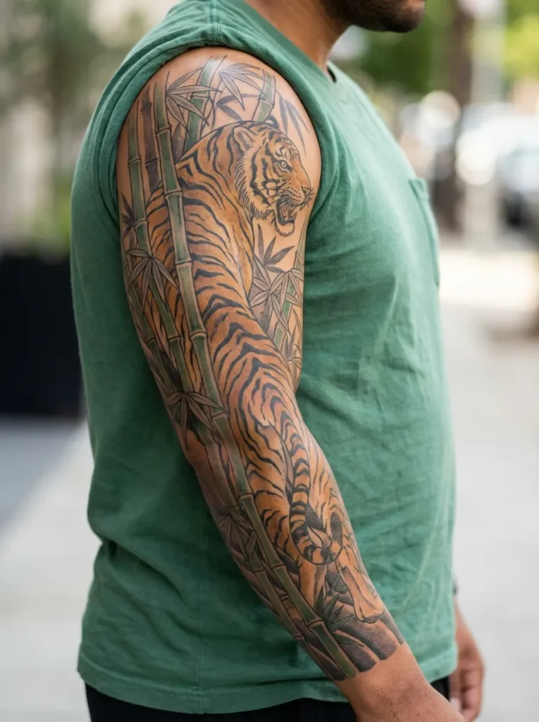 Tiger with Bamboo Forest