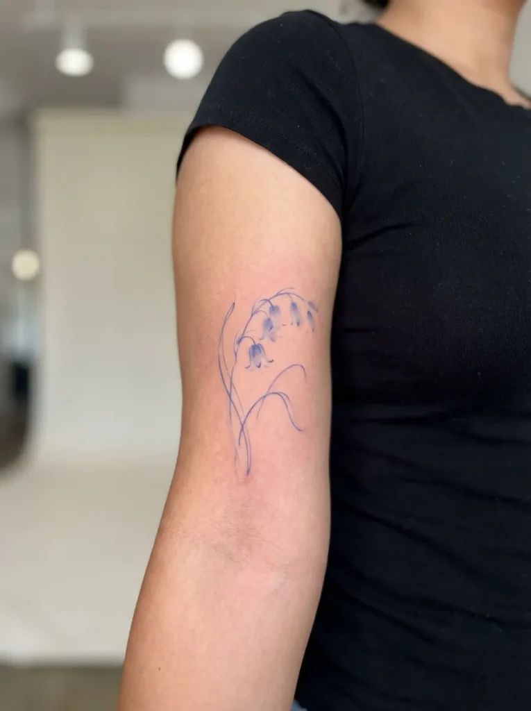 Abstract Bluebell Flower Tattoo