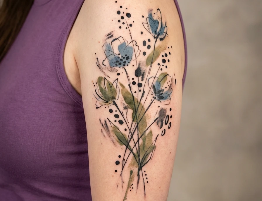 Abstract Flower Tattoo Ideas