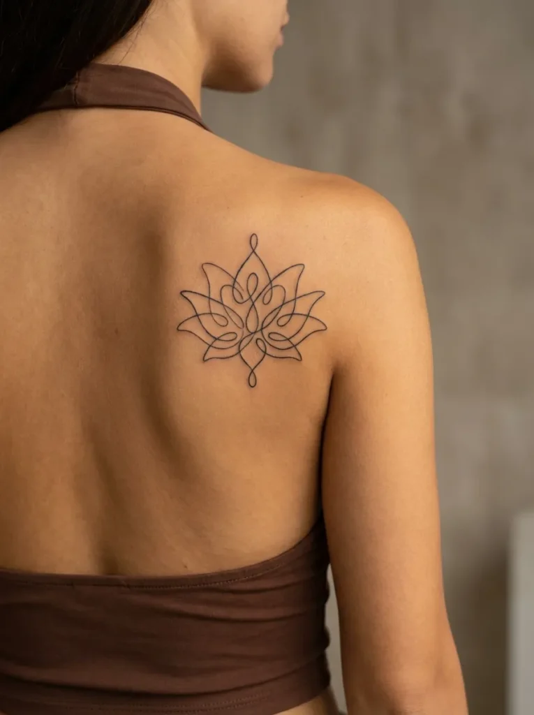 Abstract Lotus Flower Tattoo