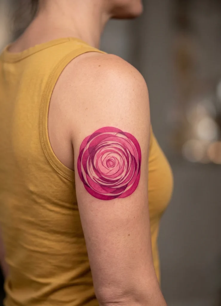 Abstract Ranunculus Flower Tattoo