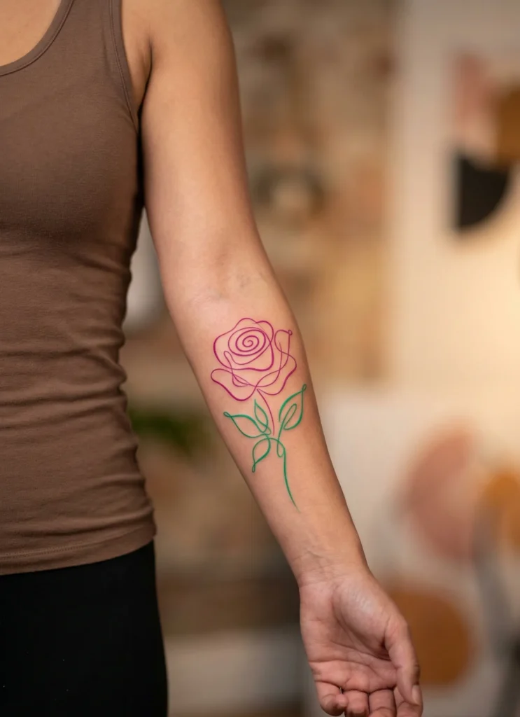 Abstract Rose Flower Tattoo