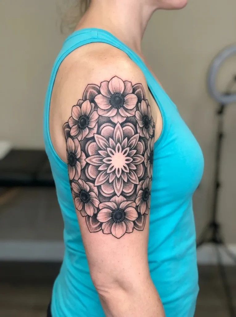 Anemone Flower Mandala Tattoo