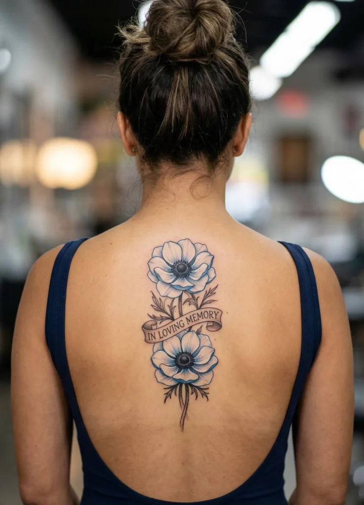 Anemone Memorial Flower Tattoo