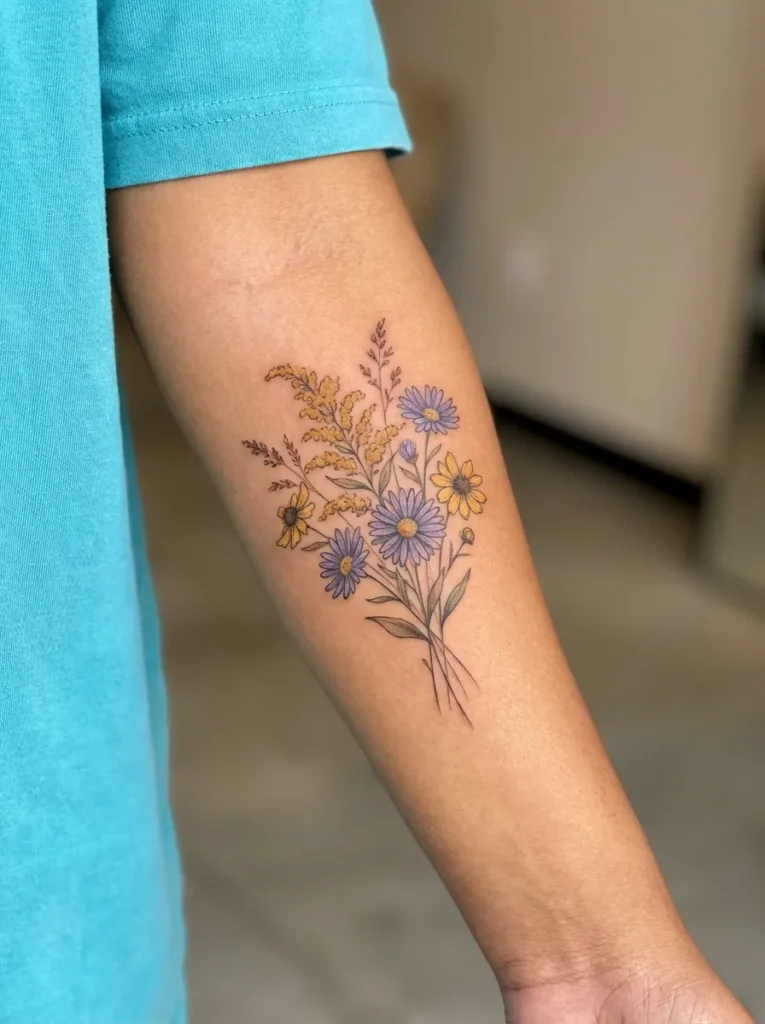 Autumn Wildflower Tattoo